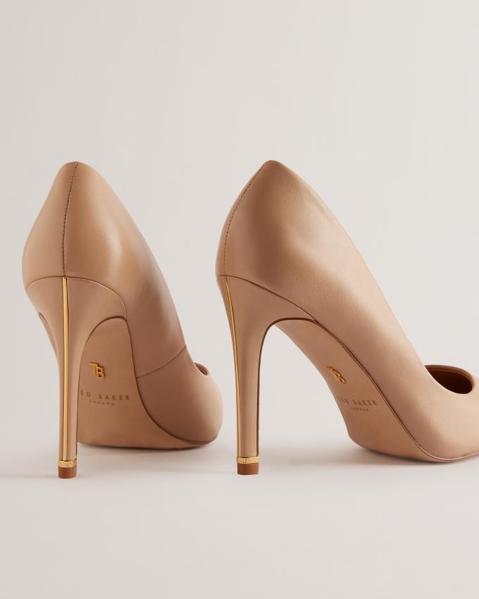 Chaussures à Talons Ted Baker Court With Embellished Heel Beige Femme | NXE-47638948